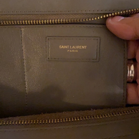 Authentic SAINT LAURENT Calfskin Small Classic Y Cabas Grey - Picture 9 of 11
